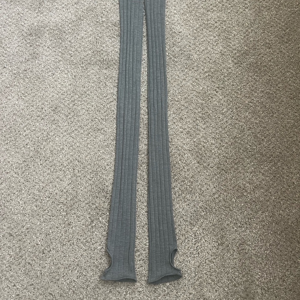 Loro Piana Gray Ribbed Knit Leg Warmers
